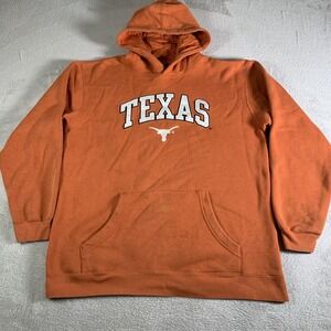 VTG Texas Longhorns Sweatshirt Hoodie‎ Mens M Orange Football Heisman Pullover
